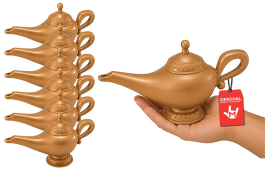 Morph Plastic Magical Wish Lamp Prop 6 Pack, Gold, One Size