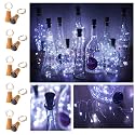 Decorman 10 Pack Solar Powered Wine Bottle Lights, 10 LED Waterproof Copper Cork Shaped Lights