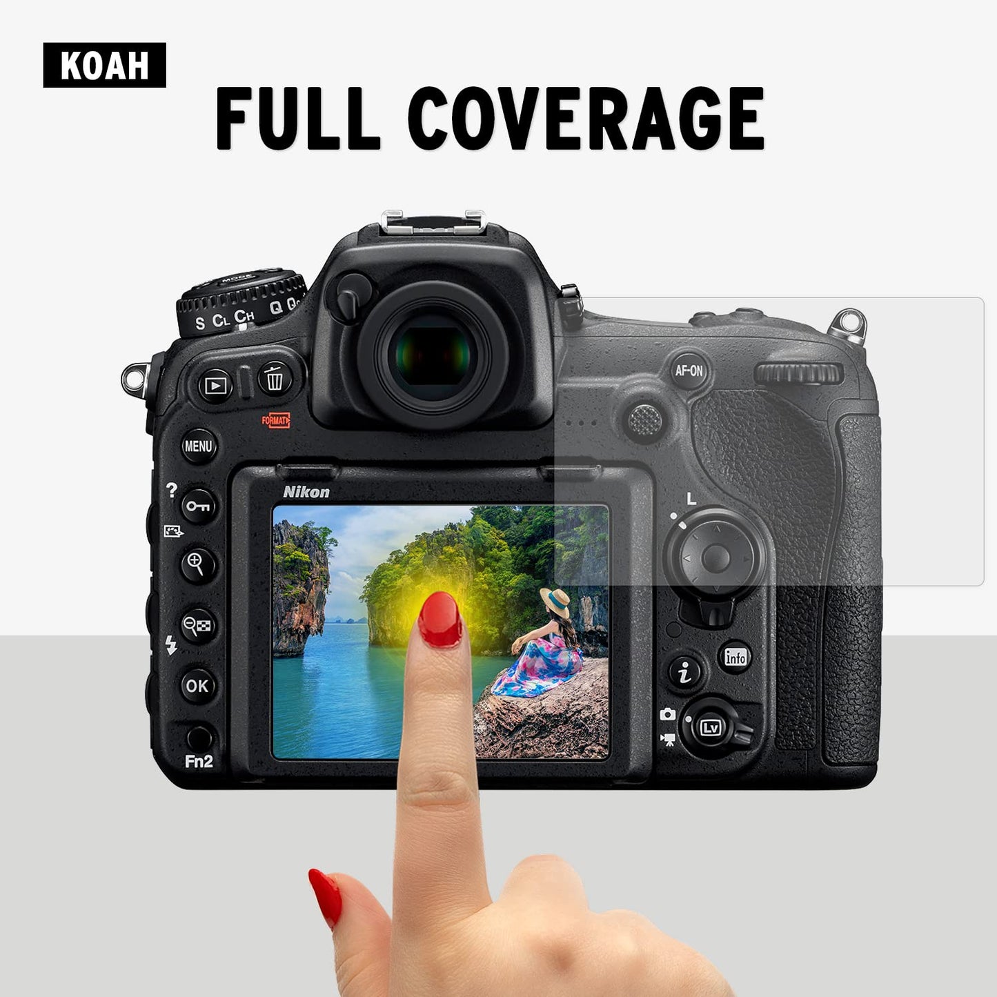 Koah LCD Ultra Armor Screen Protector for Nikon D5500 and D5600 Series Mirrorless Camera, 0.3mm Ultra-Thin Optical Protector Glass, Anti-Bubble