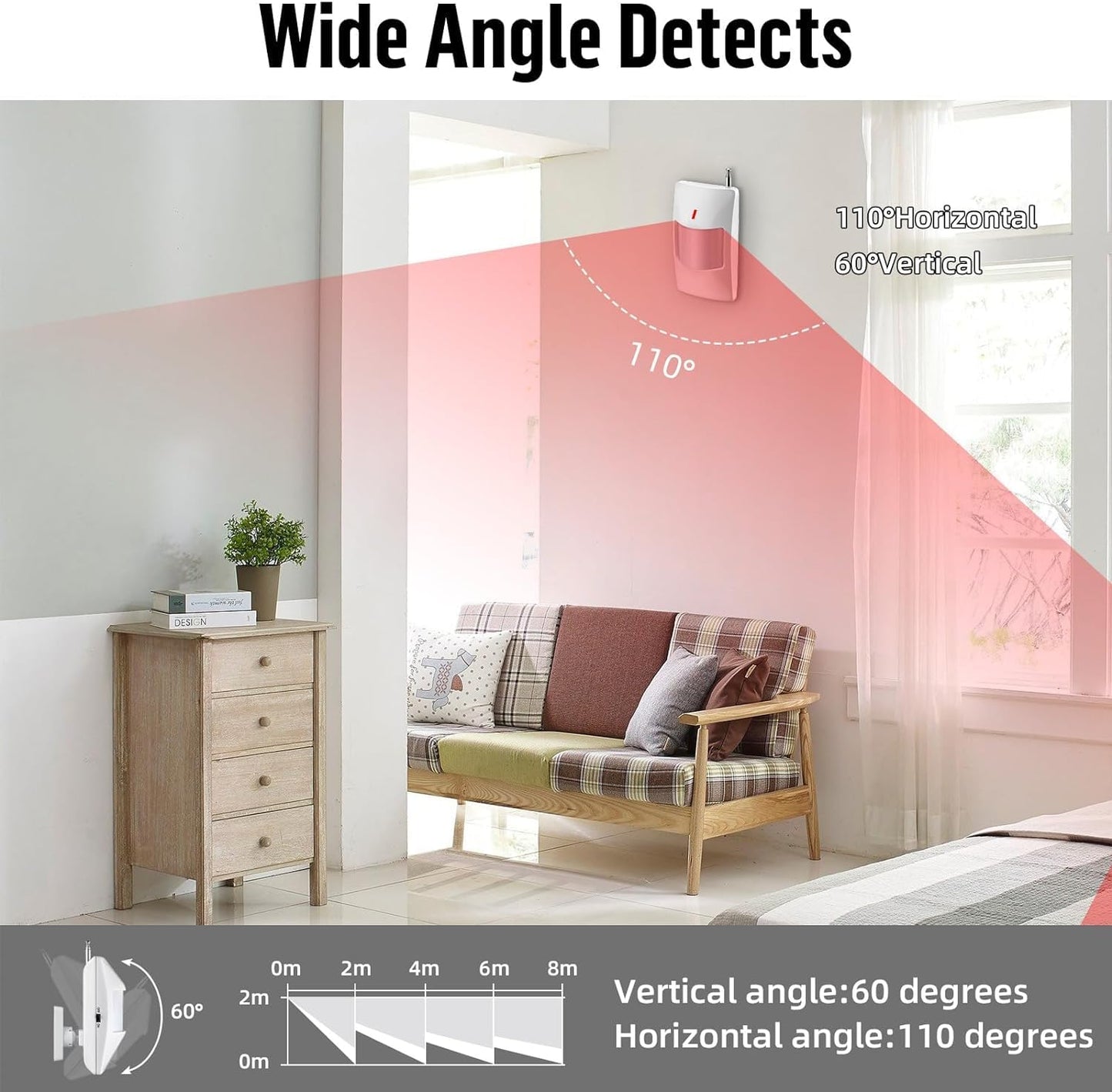 WiFi Alarm Home Security System, 120dB Alarm System with Motion Sensor and Remote Control, Wireless Alarm System for Shed Garage Alarm