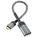 BlueRigger Mini HDMI to HDMI Adapter (4K 60Hz HDR, Mini HDMI Male to HDMI Female) - Compatible with DSLR Camera, Camcorder, Graphics/Video Card