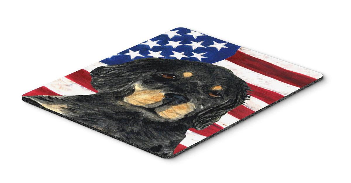 Caroline's Treasures SS4042MP USA American Flag with Gordon Setter Mouse Pad, Hot Pad or Trivet for Home Office Gaming Working Computers Laptop Mouse
