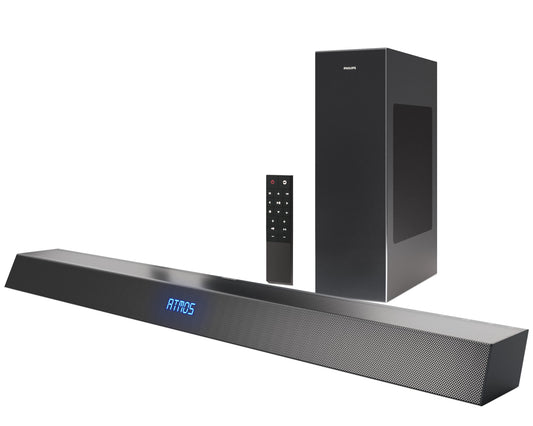 PHILIPS B8405 Soundbar 2.1 with Wireless Subwoofer, Dolby Atmos, Stadium EQ Mode, DTS Play-Fi Compatible, Connects with Amazon Echo Devices and Voice
