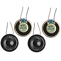 YXQ 1W 8 Ohm Micro Internal Speaker Loudspeaker 32mm Dia Round Metal Shell with Wire (4Pcs)