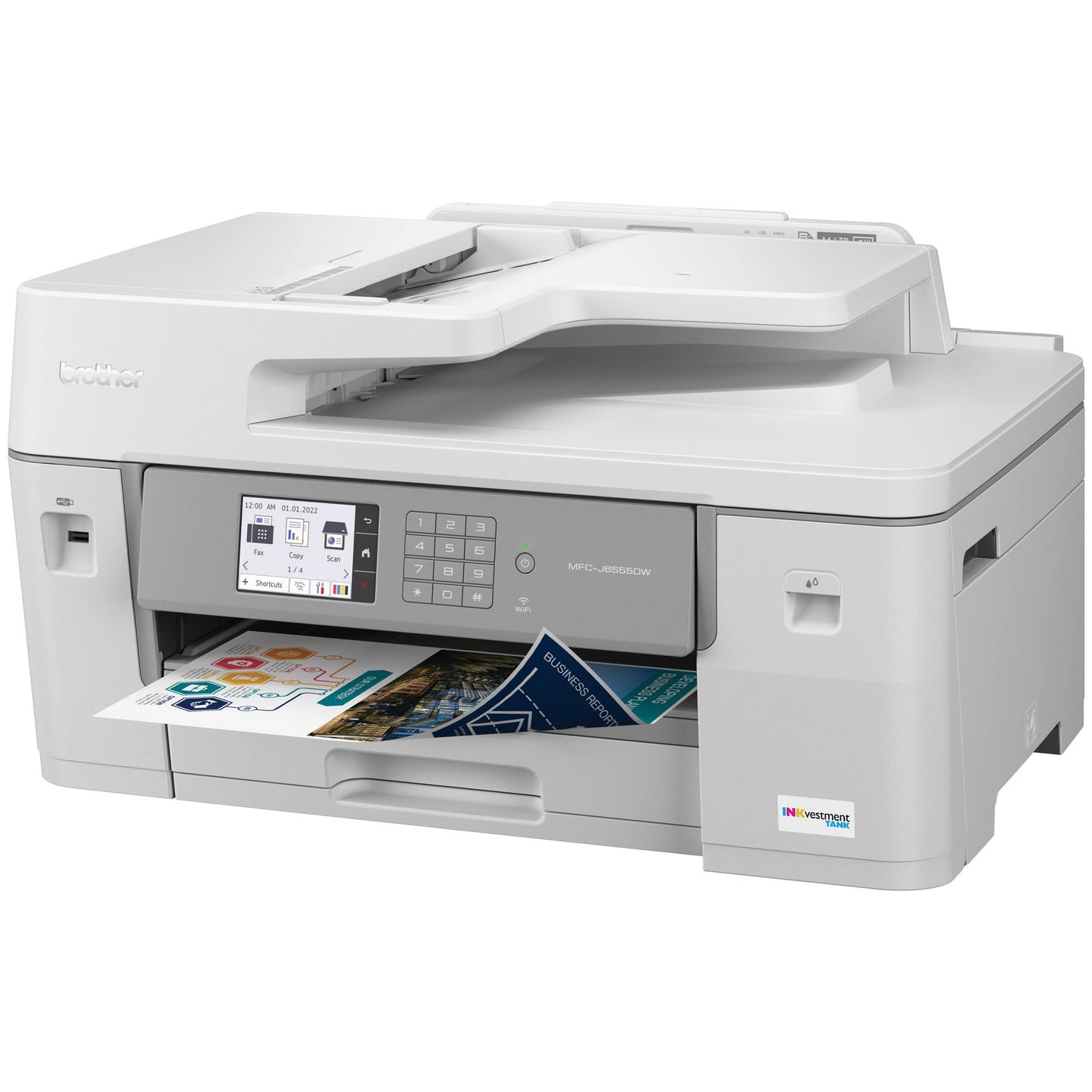 Brother MFC-J6555DW INKvestment Tank Color Inkjet All-in-One Printer with up to 1 Year of Ink in-box1 and 11” x 17” Print, Copy, scan, and fax