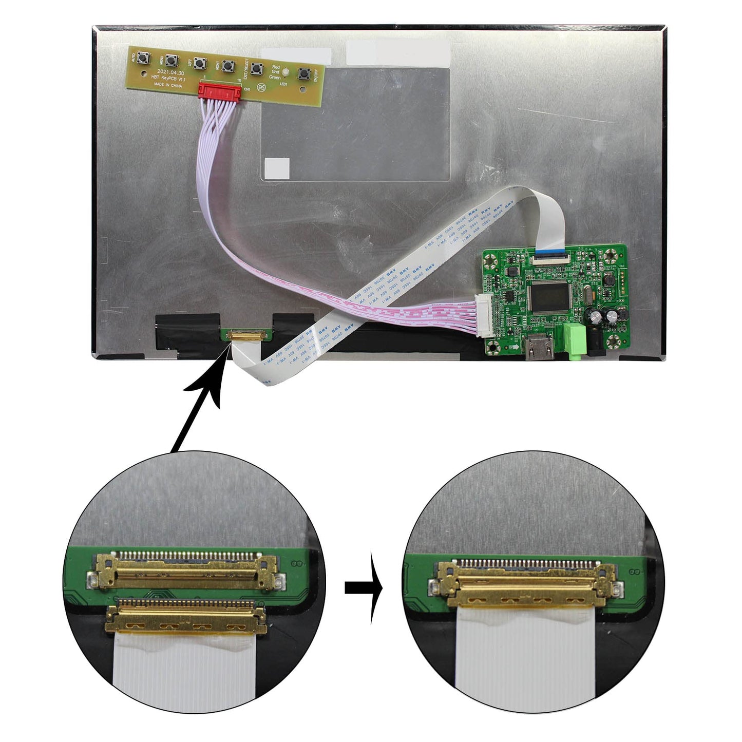 LCD Controller Board for 11.6" 13.3" 14" 15.6" 1366x768 30 Pin eDP LCD Screen Panel