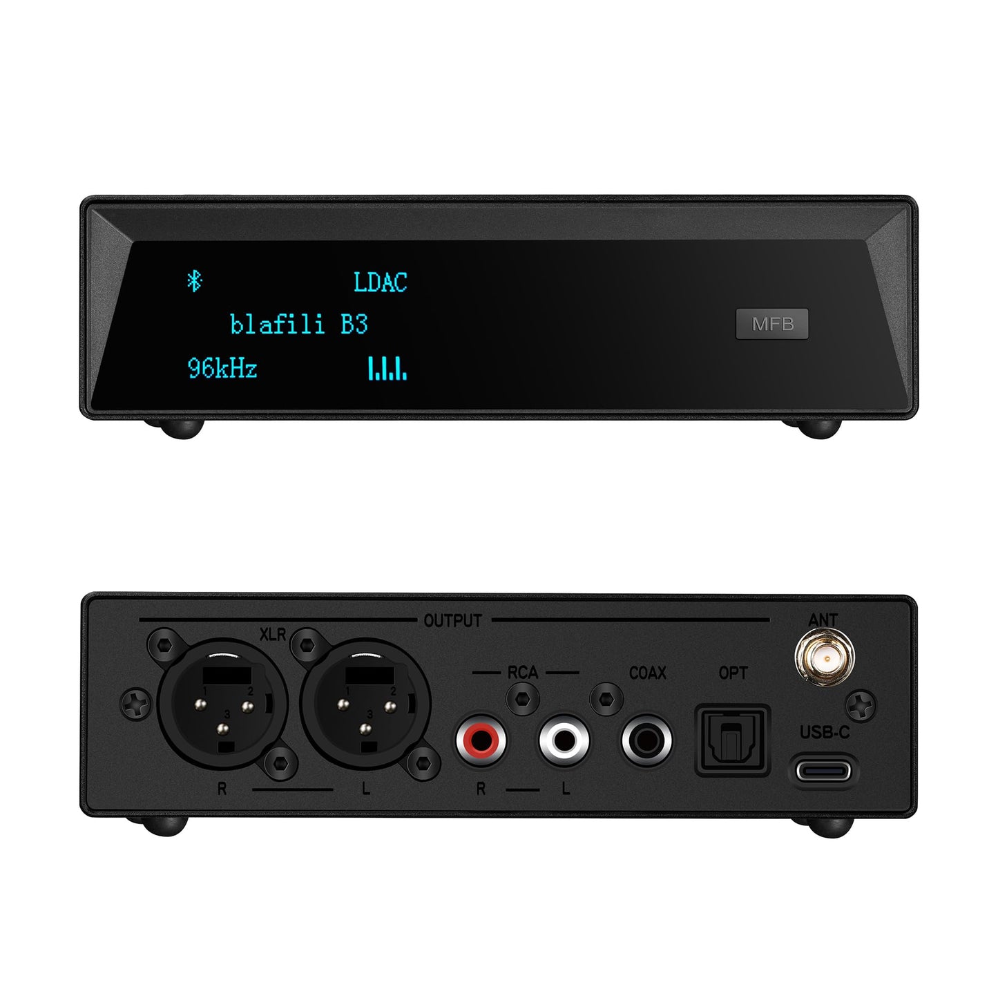 blafili B3 Professional XLR Bluetooth v5.1 Music Receiver, LDAC & aptX HD Streamer, Built-in ESS DAC, Analog RCA, Digital Optical and COAXIAL Outputs