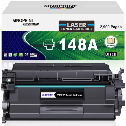 SINOPRINT 148A W1480A Black Toner Cartridge with New Chip Replacement for HP Laserjet Pro 4001dn 4001dw 4001n MEP 4101dw 4101fdn Printers W1480A 1