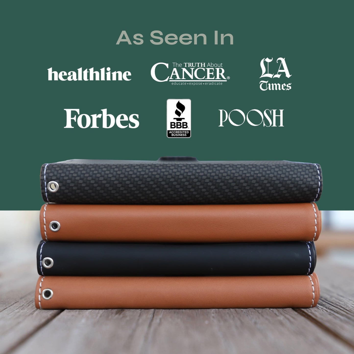 SafeSleeve Detachable Leather Wallet Case for iPhone 15, Wintergreen