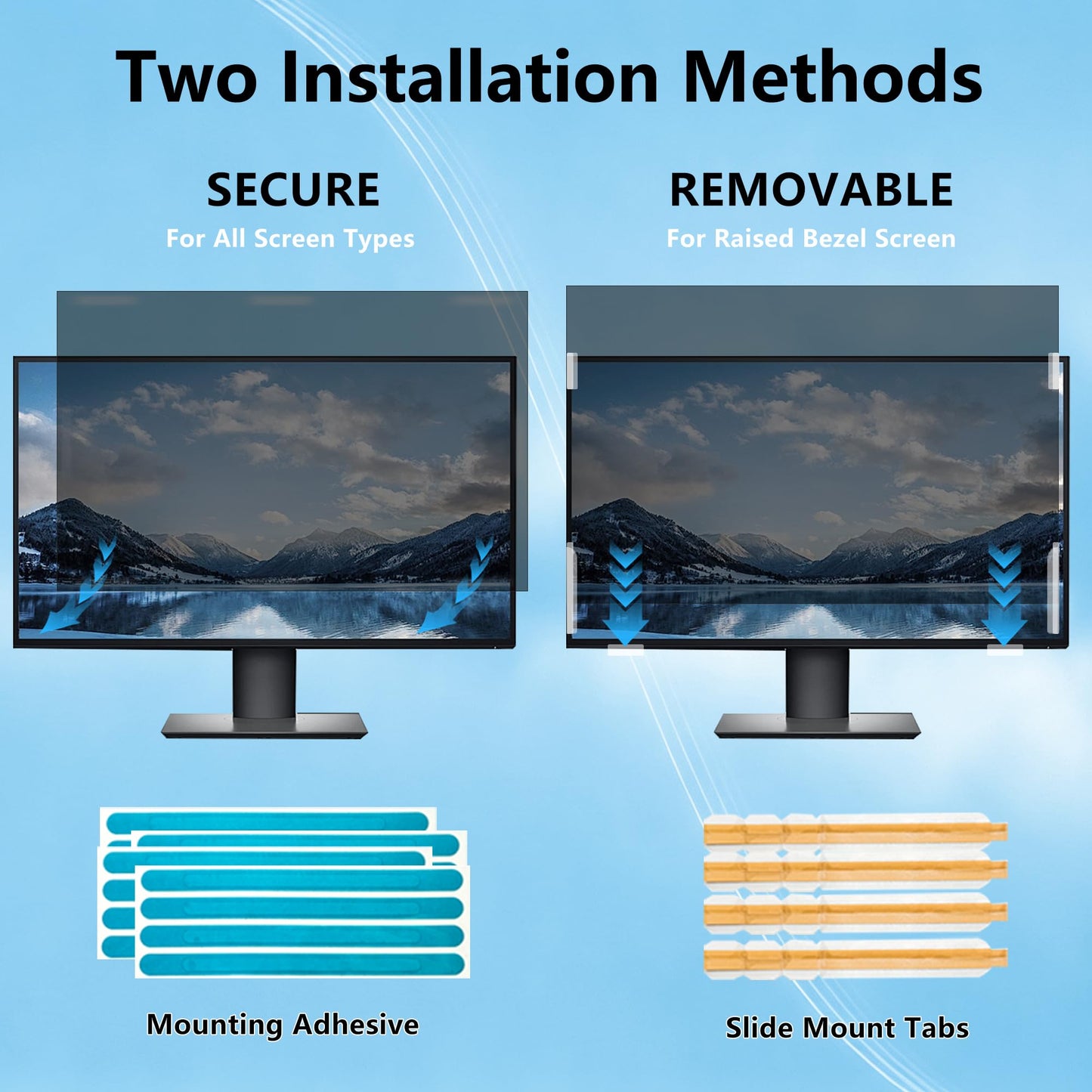 J J-Dream [2 Pack] 20 Inch Privacy Screen for Computer Monitor Blue Light Screen Protector Anti Glare Anti-Scratch Monitor Privacy Shield Screen 20