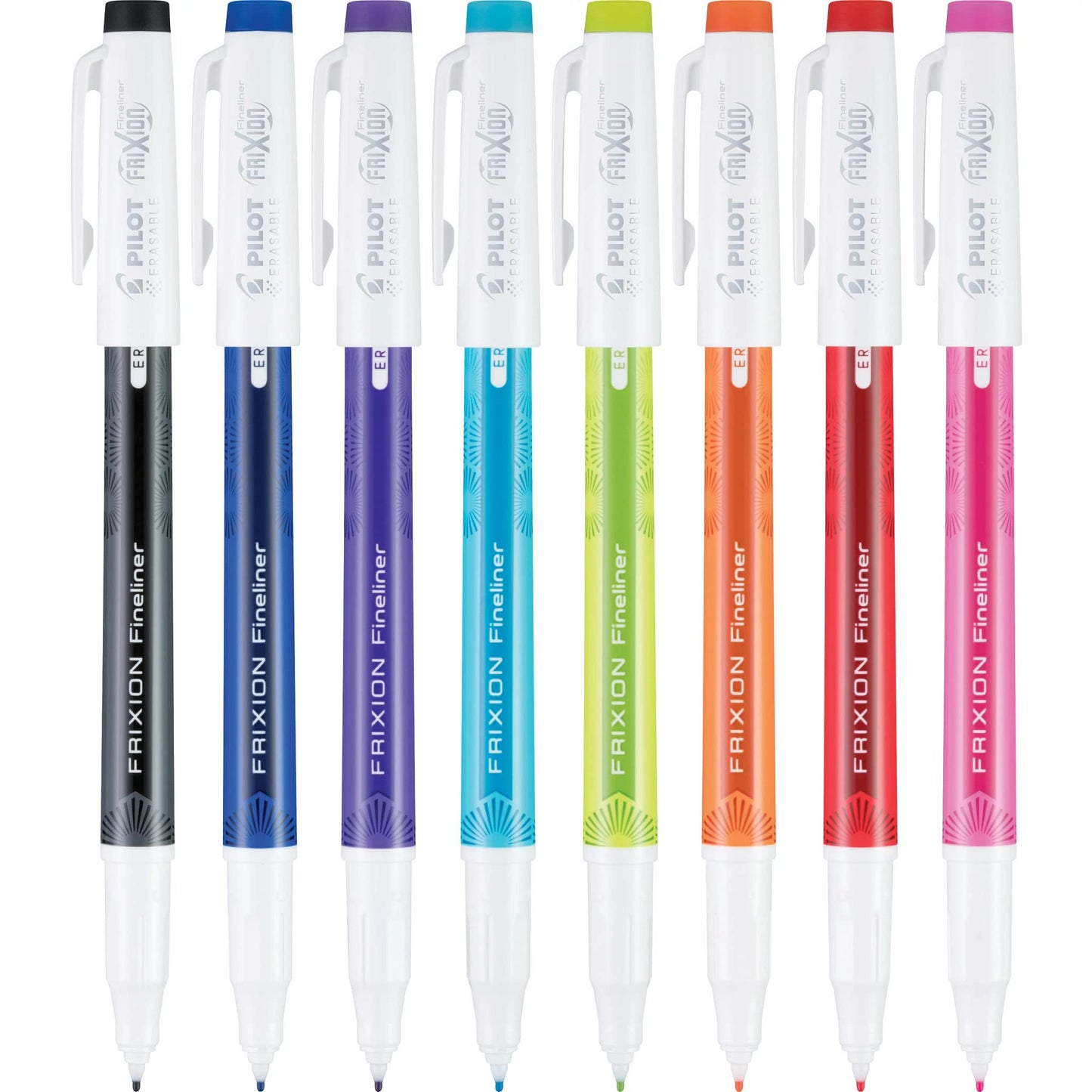 Pilot FriXion Fineliner Erasable Marker Pens, Fine Point 0.7 mm, Pack of 8, Vivid Colors, Erasable Pens - Ideal for School, Journaling, & Office