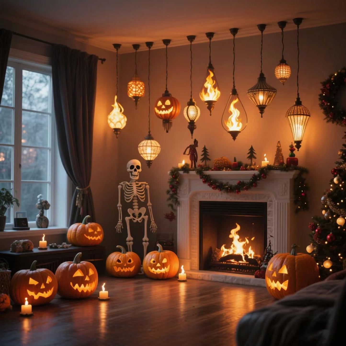 JAHEKS Flame Light Bulbs, Flickering Light Bulb with 4 Modes Upside Down Effect, 5W E26 Base Orange LED Fire Lights for Halloween Christmas, Indoor
