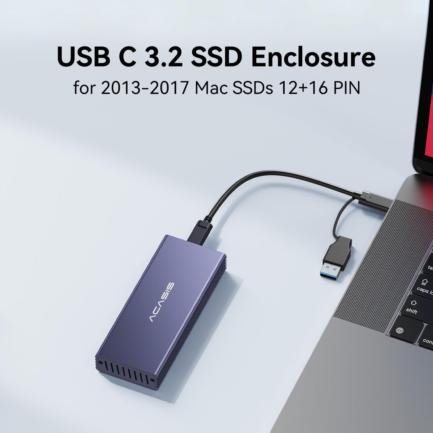 ACASIS USB C 3.2 SSD Enclosure for Apple SSD 12+16 PIN MacBook Pro,MacBook Air, Mac Pro, iMac from 2013 to 2017 A1465 A1466 A1502 SSD?MacBook SSD