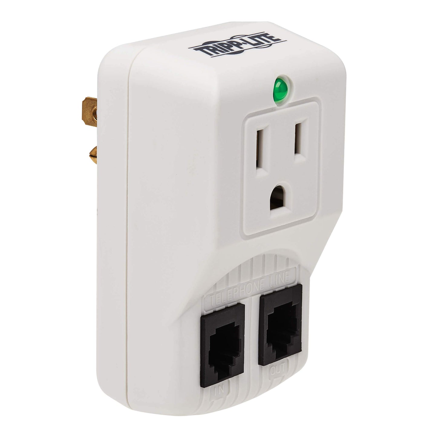 TRIPP LITE 1 Outlet Portable Surge Protector Power Strip, Direct Plug in, Tel/Modem Protection