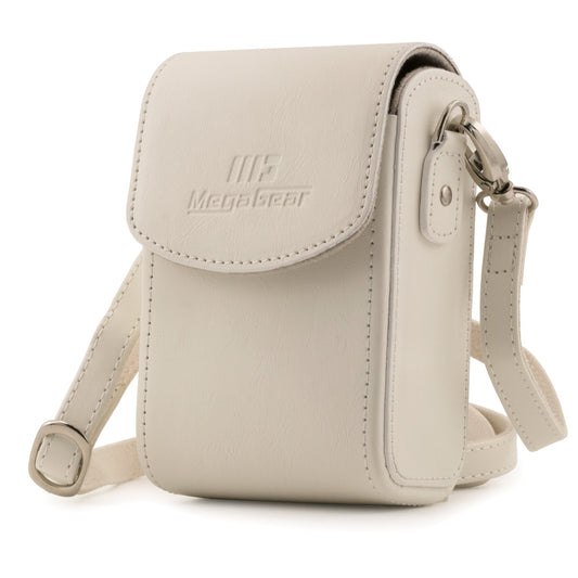 MegaGear Canon PowerShot SX740 HS, SX730 HS Leather Camera Case with Strap - White