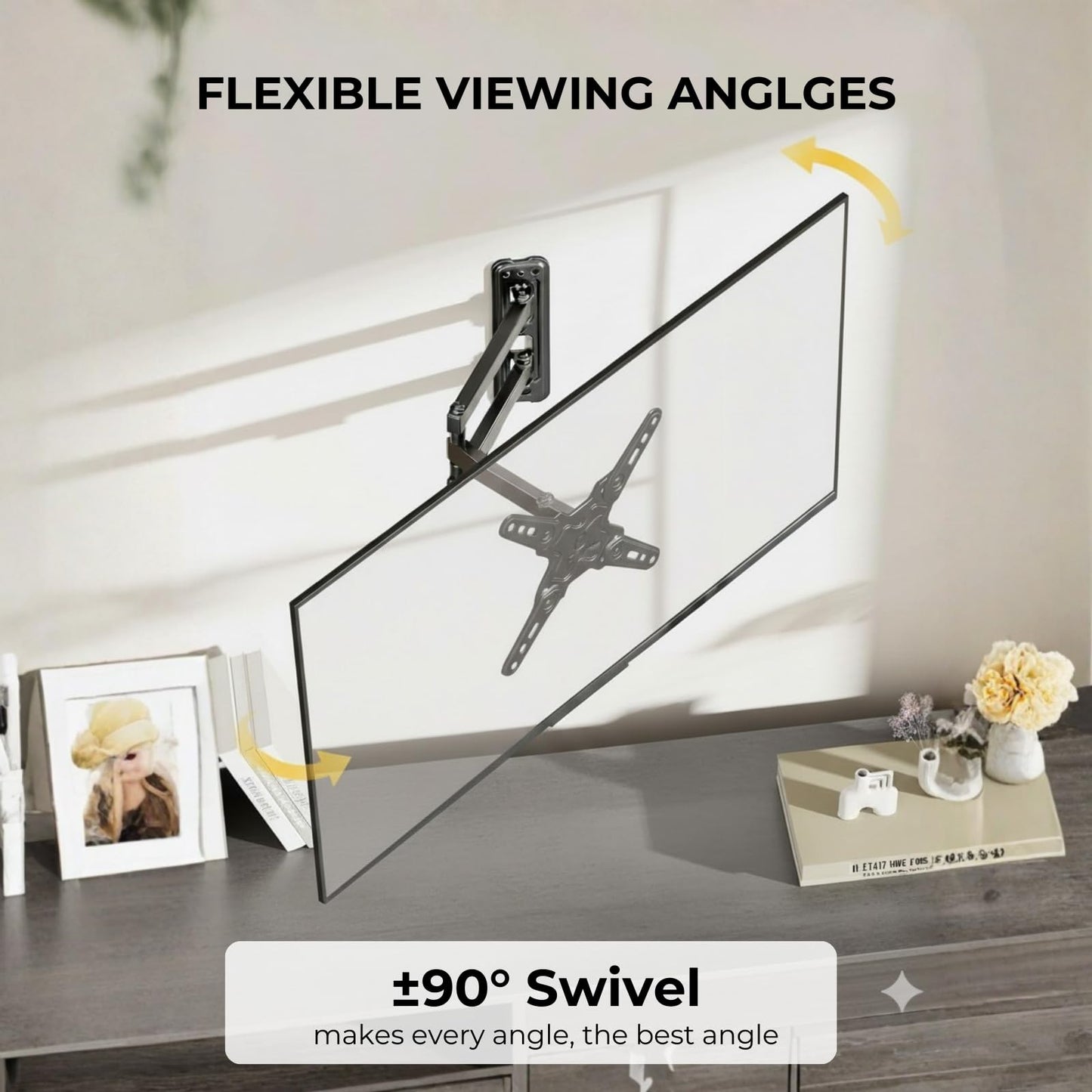 CondoMounts TVA8022 Full Motion TV Wall Mount for 12”-40” TVs Upto 44lbs, VESA 200x200, Corner Mount 32 inch and 40 inch