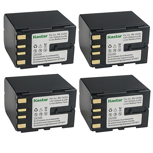 Kastar BN-V428 Battery 4-Pack Replacement for JVC GR-DVL700, GR-DVL707, GR-DVL710, GR-DVL715, GR-DVL720, GR-DVL722, GR-DVL725, GR-DVL728, GR-DVL765