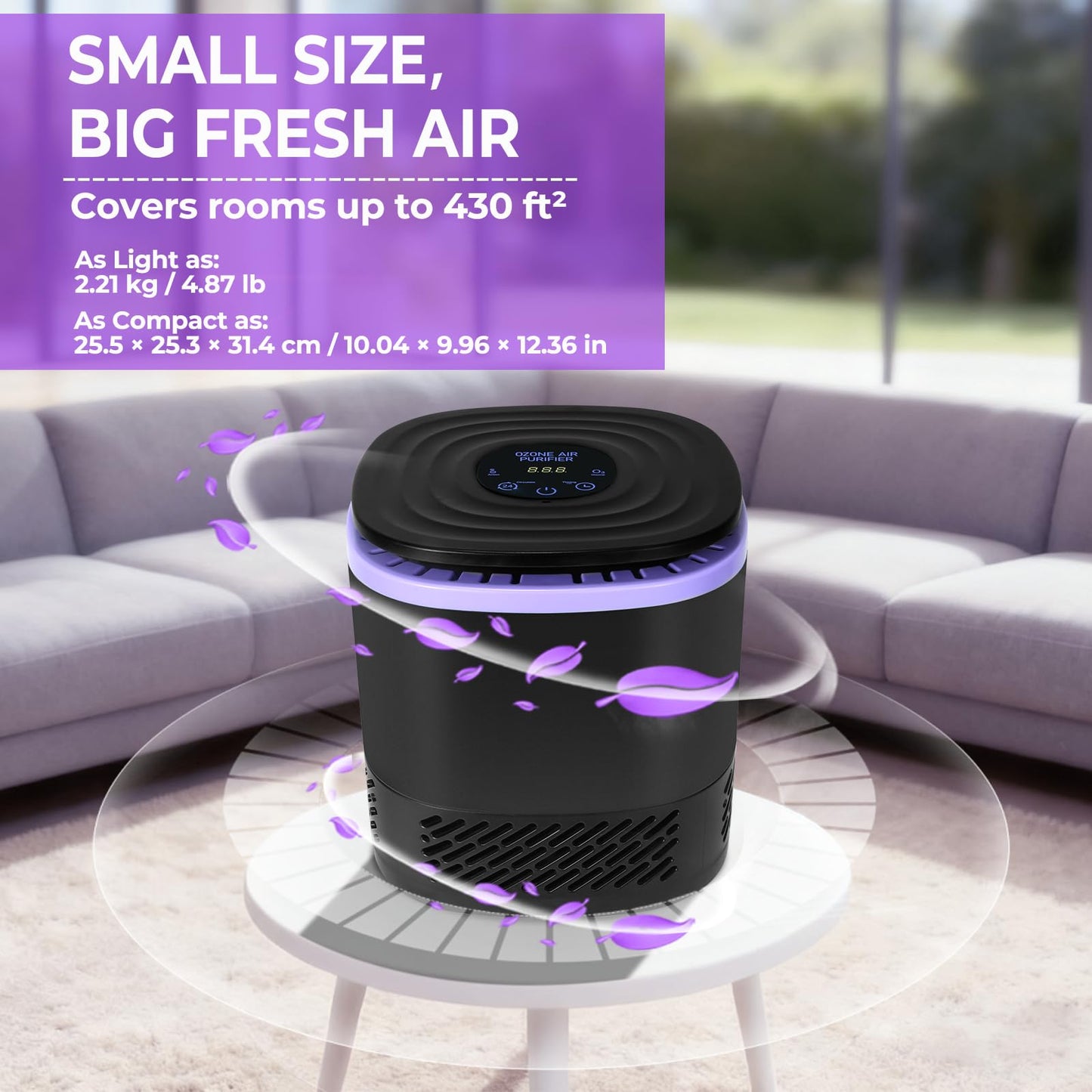 Air Purifier for Home & Bedroom, Removes 99.997% of Smoke, Pollen, Pet Hair & Odors