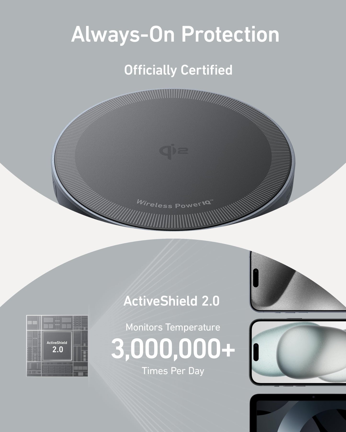 Anker MagSafe Charger Pad, MagGo iPhone 16 Wireless Charging Pad, Qi2 Certified 15W Wireless Charger, Compatible with iPhone 16/16 Plus/16 Pro/16 Pro
