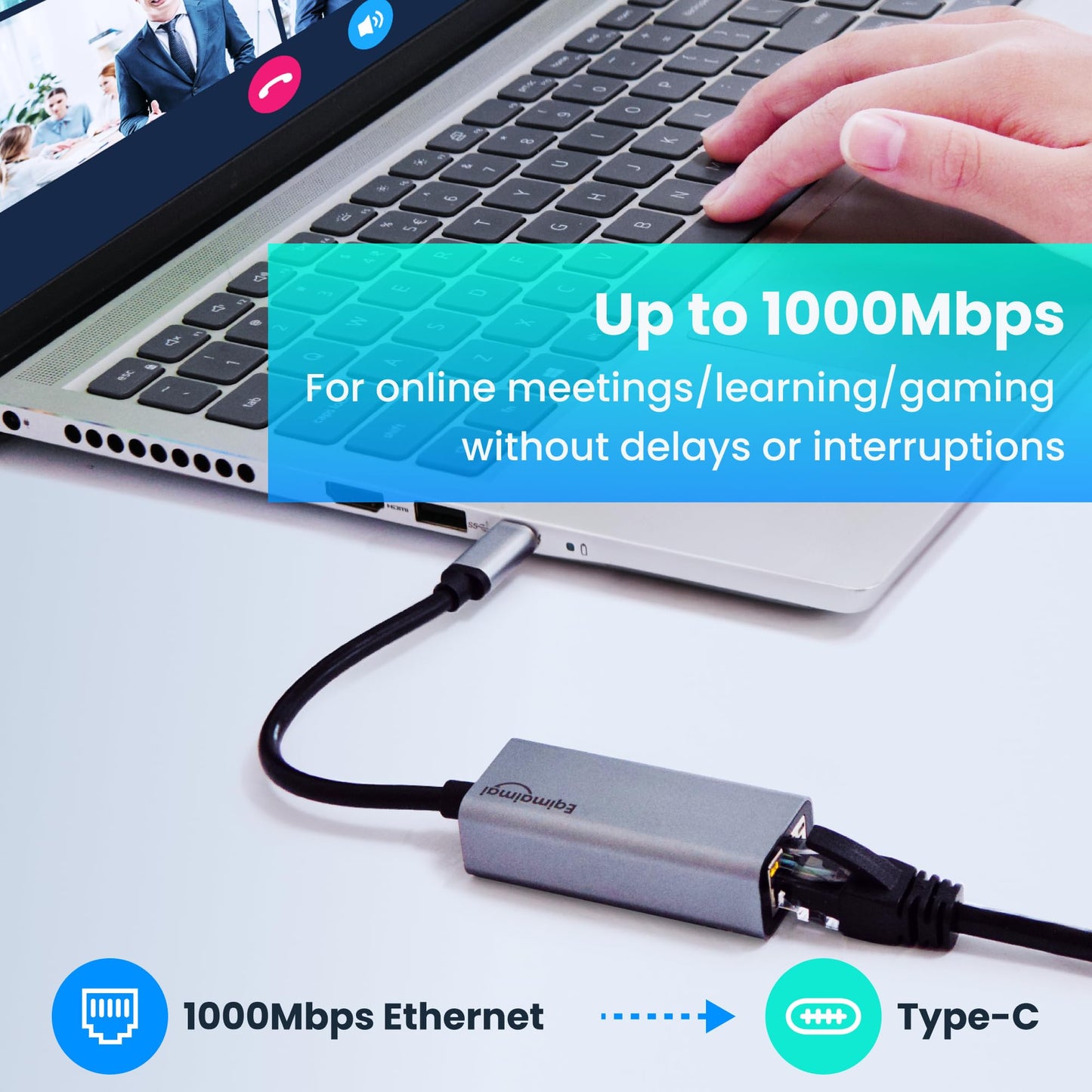 USB C to ethernet Adapter,Ethernet to USB c,TypeC to RJ45 Ethernet Adapter 1Gbps Gigabit Ethernet Compatibility for Mac,MacBook Pro/Air,Dell