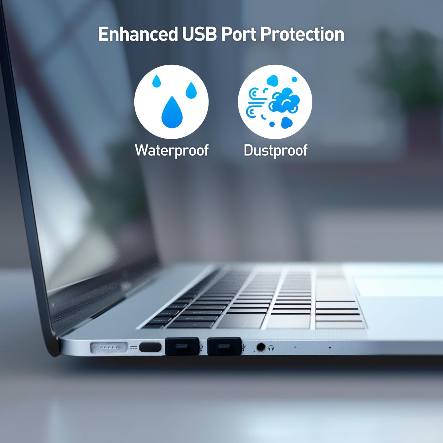 Cable Matters Combo-Pack USB-C and USB Port Covers - 10x USBC & 10x USBA Covers in Black (USBA Dust Cover, USBC Caps/Protector Plug)