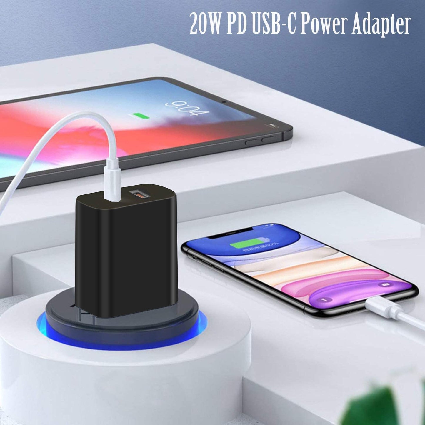 3 Pack USB C Charger Block,20W USB-C & USB-A Port Charger?for i Phone 17/16/15/14/13/12/11/X/8, i Pad and More