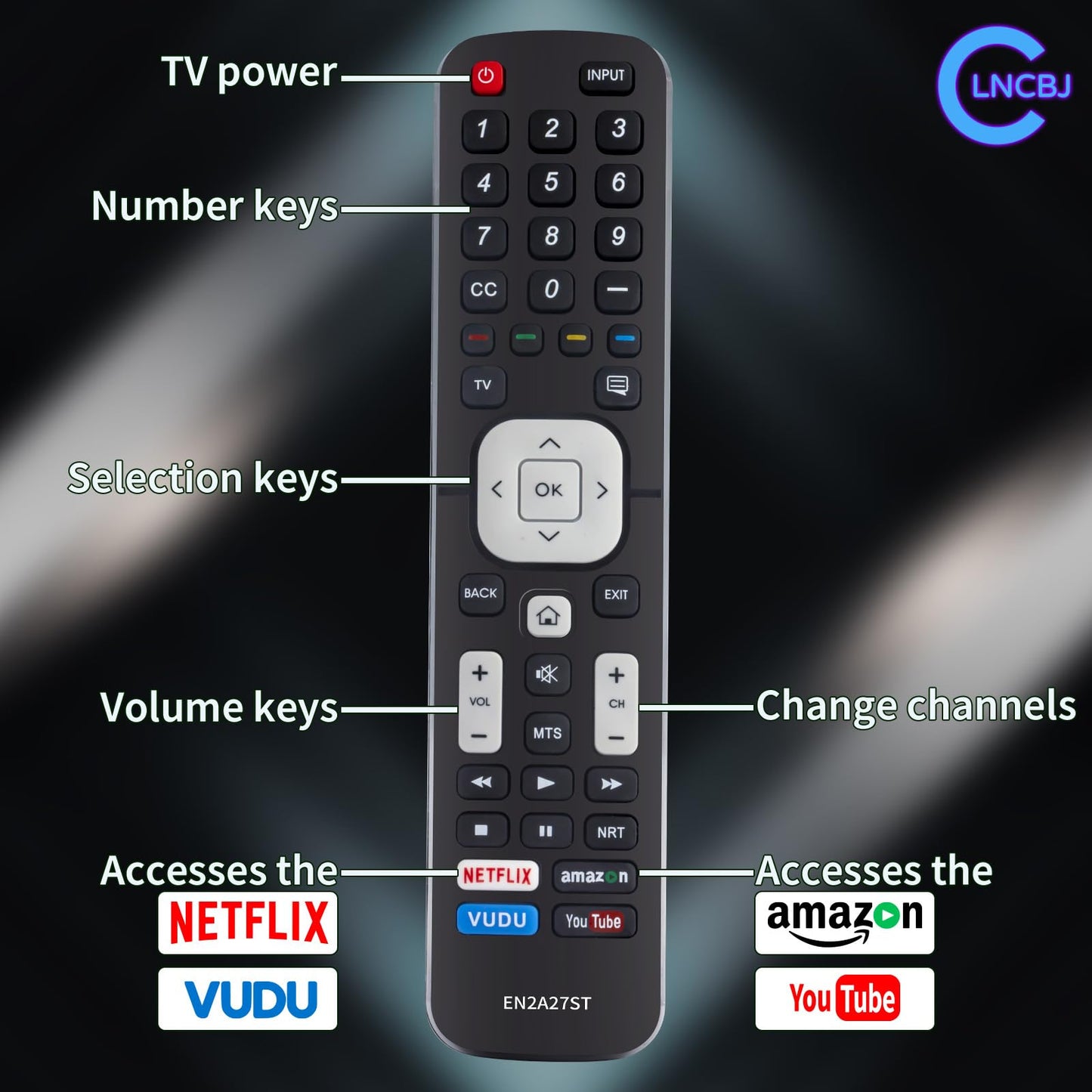 EN2A27ST Replace Remote Compatible with Sharp TV LC-32P5000U LC-32Q5000U LC-40N50 LC-40N5000