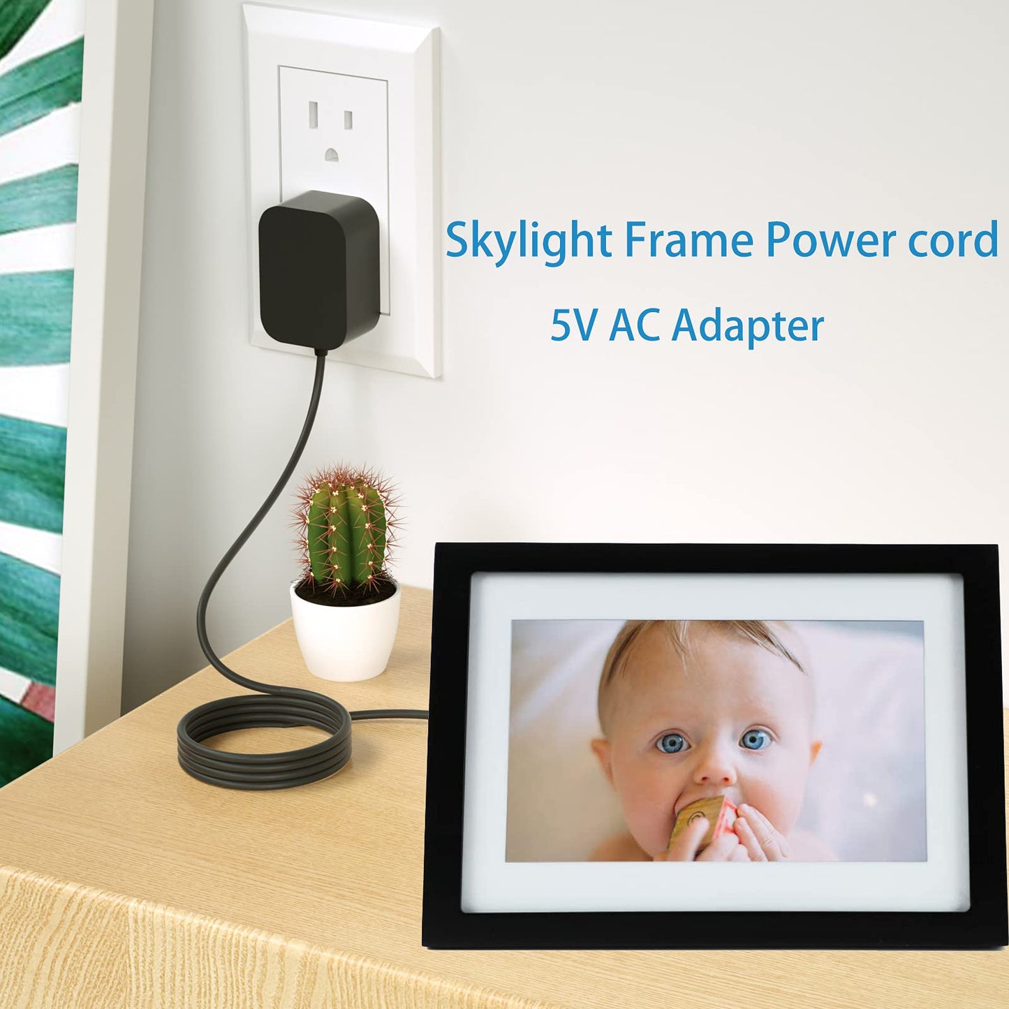 Power Cord for Skylight, HP, Aluratek, BSIMB Smart Digital Picture Frame 5V AC Adapter Charger (Not for 9V or 12V)