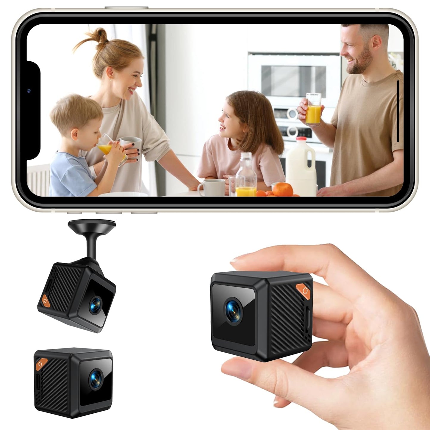 Mini Hidden Camera WiFi Wireless - Indoor Security Camera with Motion Detection, Night Vision, App Control, SD Card Storage - Compact Camera for Home