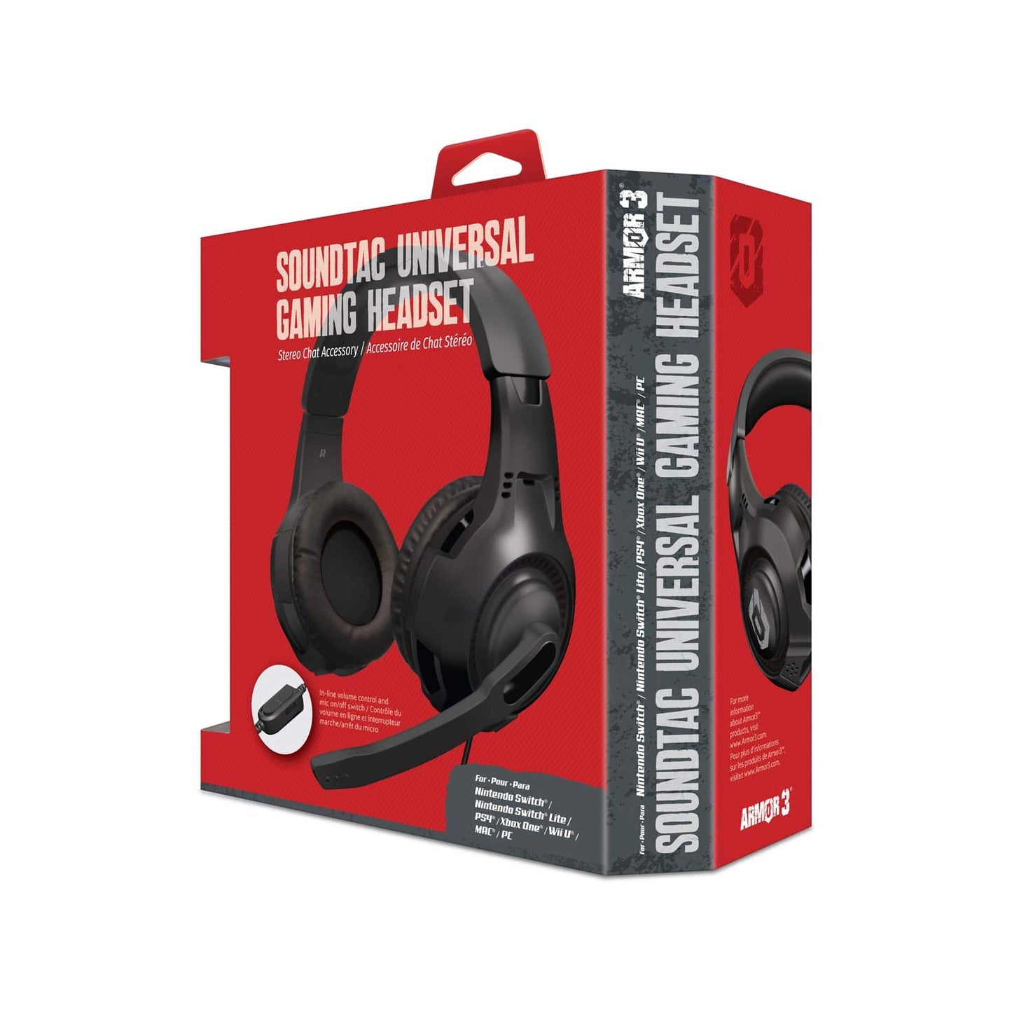 Armor3 "Soundtac" Universal Gaming Headset (Black) for Xbox Series X/Xbox Series S/Nintendo Switch/Lite/ PS4/ PS5/ Xbox One/Wii U/PC/Mac - Nintendo