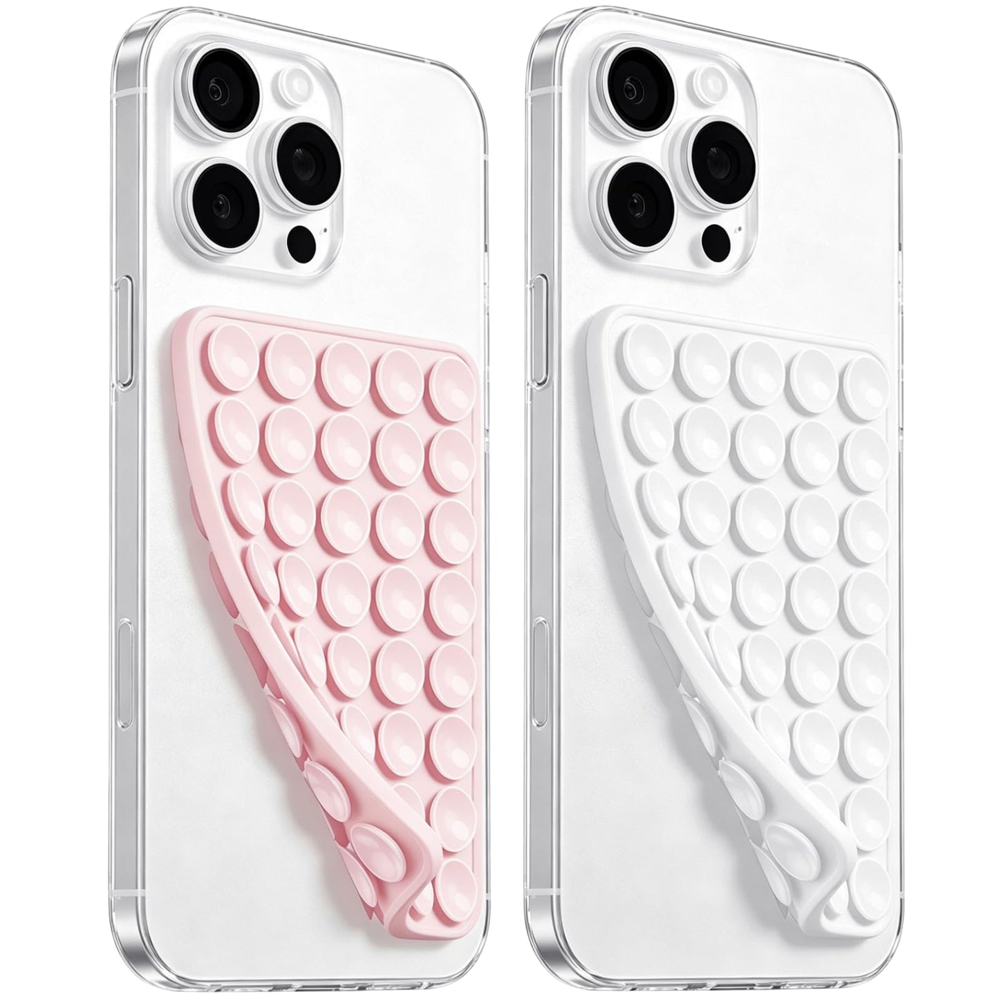 Anteel 2026 Upgraded 2 Pack Silicone Suction Cup Phone Case Mount Double Sided, Non Slip Phone Accessories, Hands-Free Strong Grip Silicon Phone