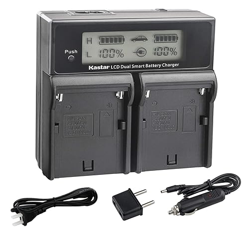 Kastar LCD Dual Smart Fast Charger Replacement for NP-FM500H NP-FM500 and Sony Alpha SLT A58 A57 A65 A77 A99 A77V A77II A350 A450 A500 A550 A700 A850