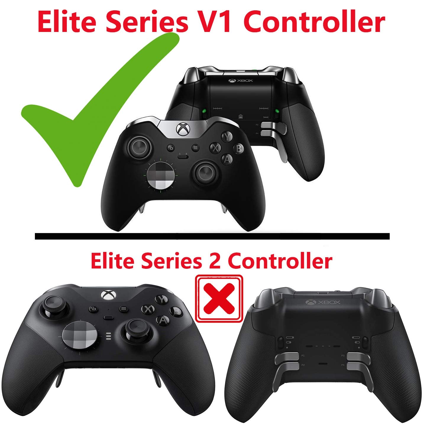 Deal4GO 2 Pack Replacement Short Concave Magnetic Thumbsticks Set for Xbox Elite Controller 1698 Standard Analog Thumb Sticks