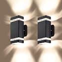 LMP 2 Pack LED Square Up and Down Lights Outdoor Wall Light?Body in Aluminum Waterproof Outdoor Wall Lamps?3000k 5W with Certificate ETL