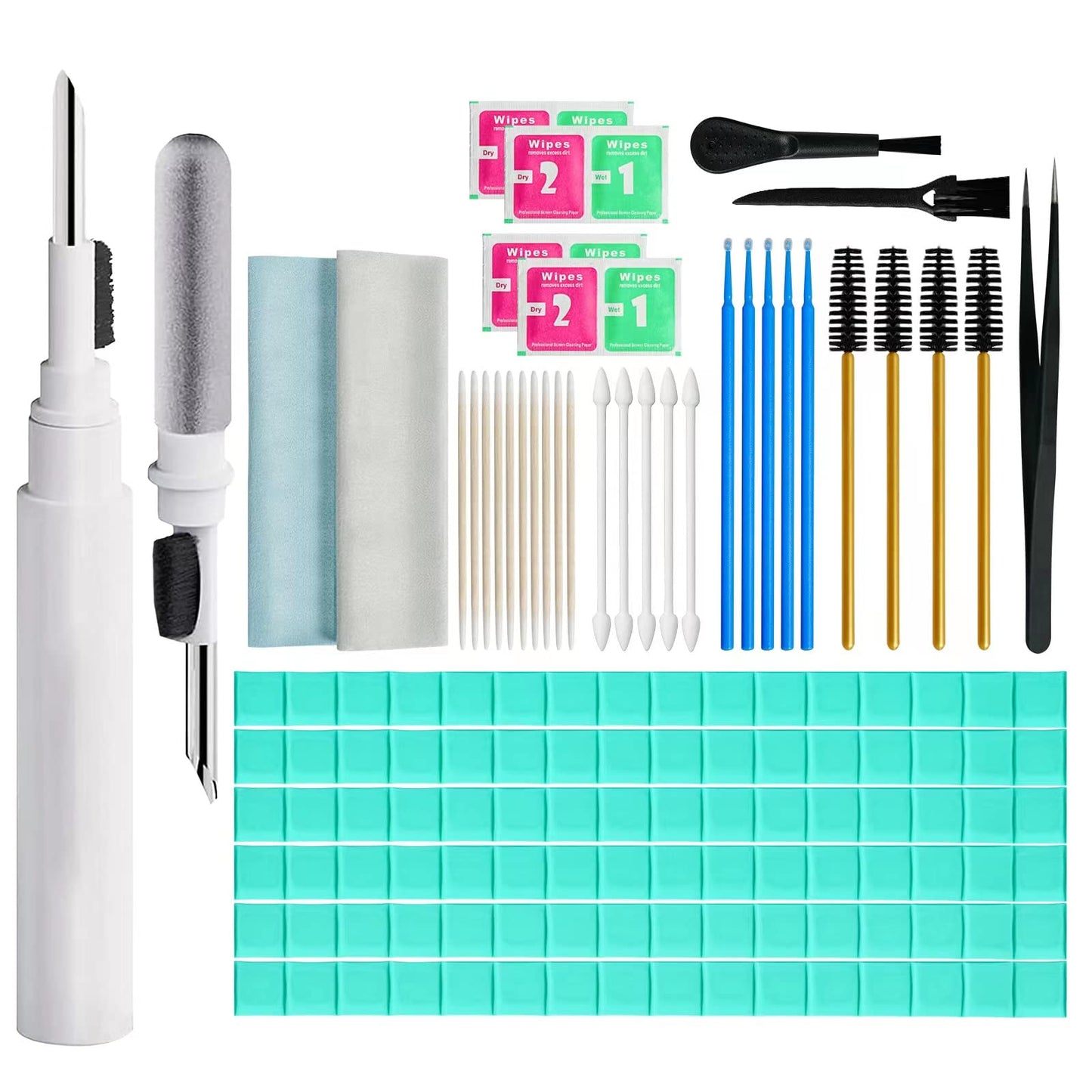 MUIIGOOD Airpods Cleaner Kit 221 Pcs Earbud Cleaning Putty Remove Ear Wax Phone Cleaning kit Cleaner Pen Brush Microfiber Cloth for Airpods Pro/1/2/3
