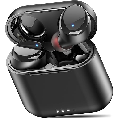 TOZO T6 Wireless Earbuds, Bluetooth Ear Buds, Stereo Sound in Ear Headphones, 50 Hours Playtime, AI Clear Call, Wireless Charging Case, APP