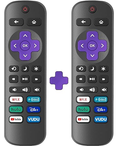 2 Pack Replacement Remote Control Only for Roku TV, Compatible with TCL Roku/Hisense Roku/Onn Roku Series Smart TVs (Not for Roku Stick, Box or
