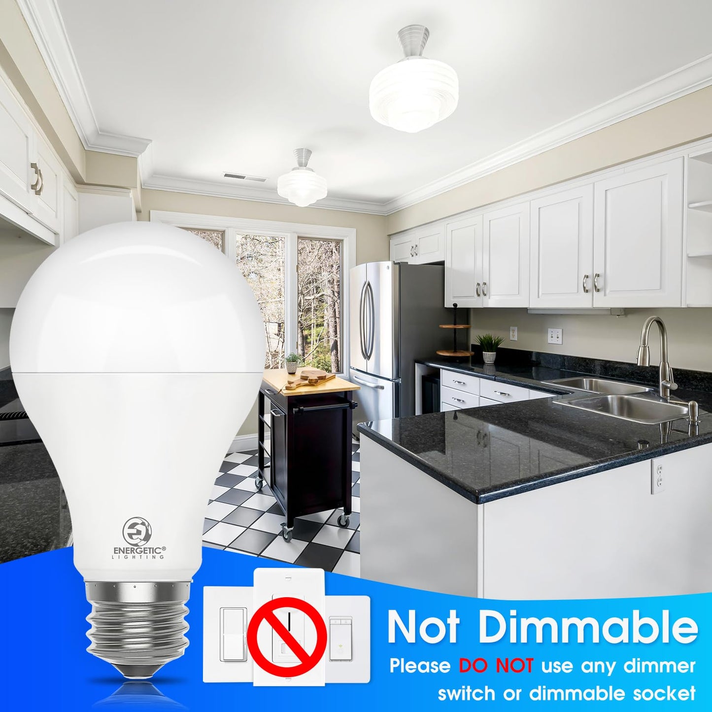 E ENERGETIC LIGHTING 2 Pack 150 Watt LED Light Bulb, Super Bright A21 Soft White 2700K, Non-Dimmable, 2300LM LED Bulb, High Lumen Light Bulbs, E26