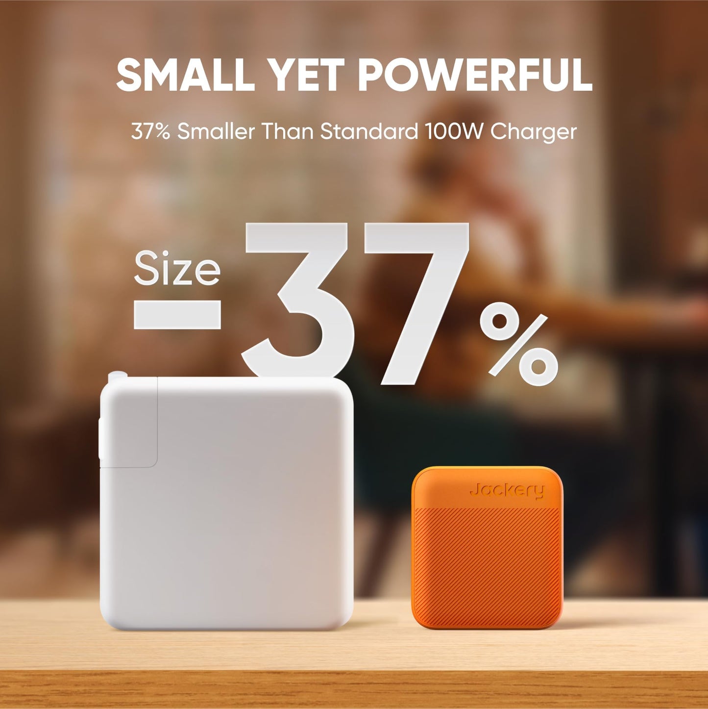 Jackery 102W GaN 3-Port Fast Charger, Dual 100W USB-C & 18W USB-A Ports, Quick Charging with PD3.0, PPS, QC4.0, Compatible with Jackery Explorer