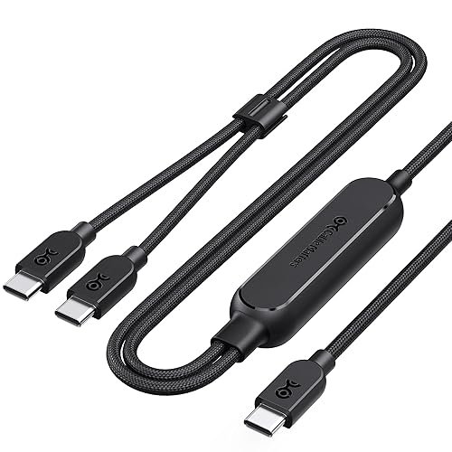 Cable Matters Braided 2-in-1 USB C to USB C Cable - 6ft, 140W Smart Power Allocation for Laptops and Phones, Supports Charging & Data Transfer, USBC