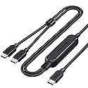 Cable Matters Braided 2-in-1 USB C to USB C Cable - 6ft, 140W Smart Power Allocation for Laptops and Phones, Supports Charging & Data Transfer, USBC