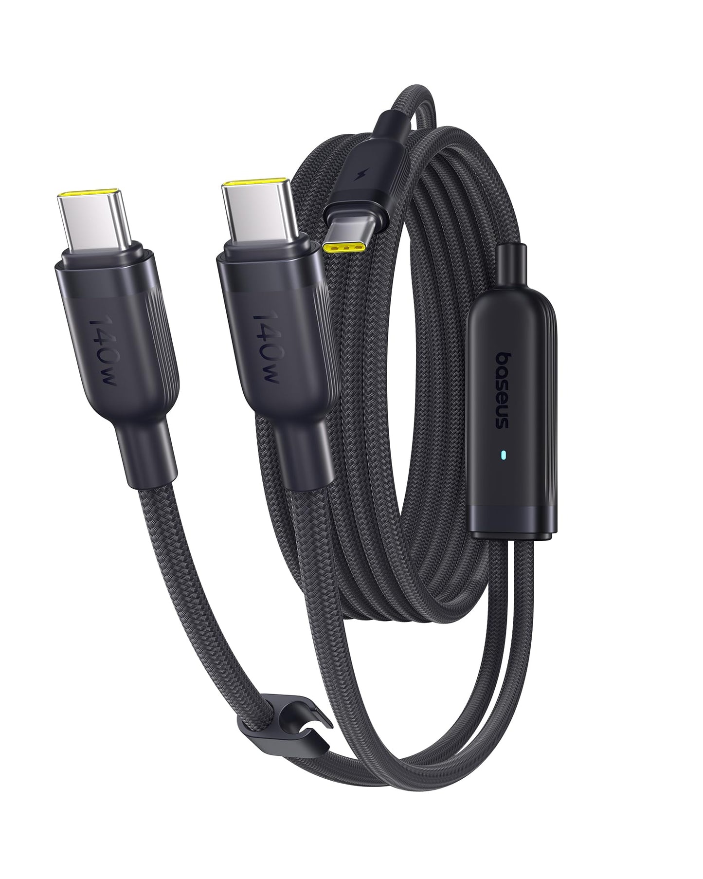 Baseus USB C Cable, Single Port Max 140W 4.9FT 5A USB C Charger Cable, 2 in 1 Multi Fast Charging Cable, Nylon Braided USB C to USB C Cable