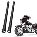 KSaAuto H12 Pair AM/FM Radio Antenna for Harley Davidson Road Street Electra Tour Glide (1998-2026) 7 Inch Polished, Copper Core & Screw, Flexible