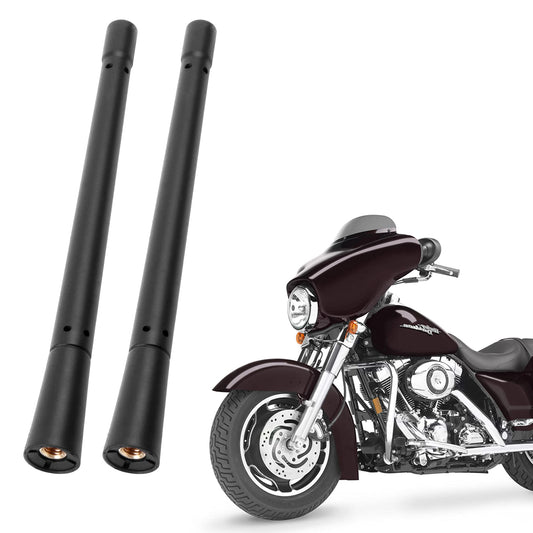 KSaAuto H12 Pair AM/FM Radio Antenna for Harley Davidson Road Street Electra Tour Glide (1998-2026) 7 Inch Polished, Copper Core & Screw, Flexible