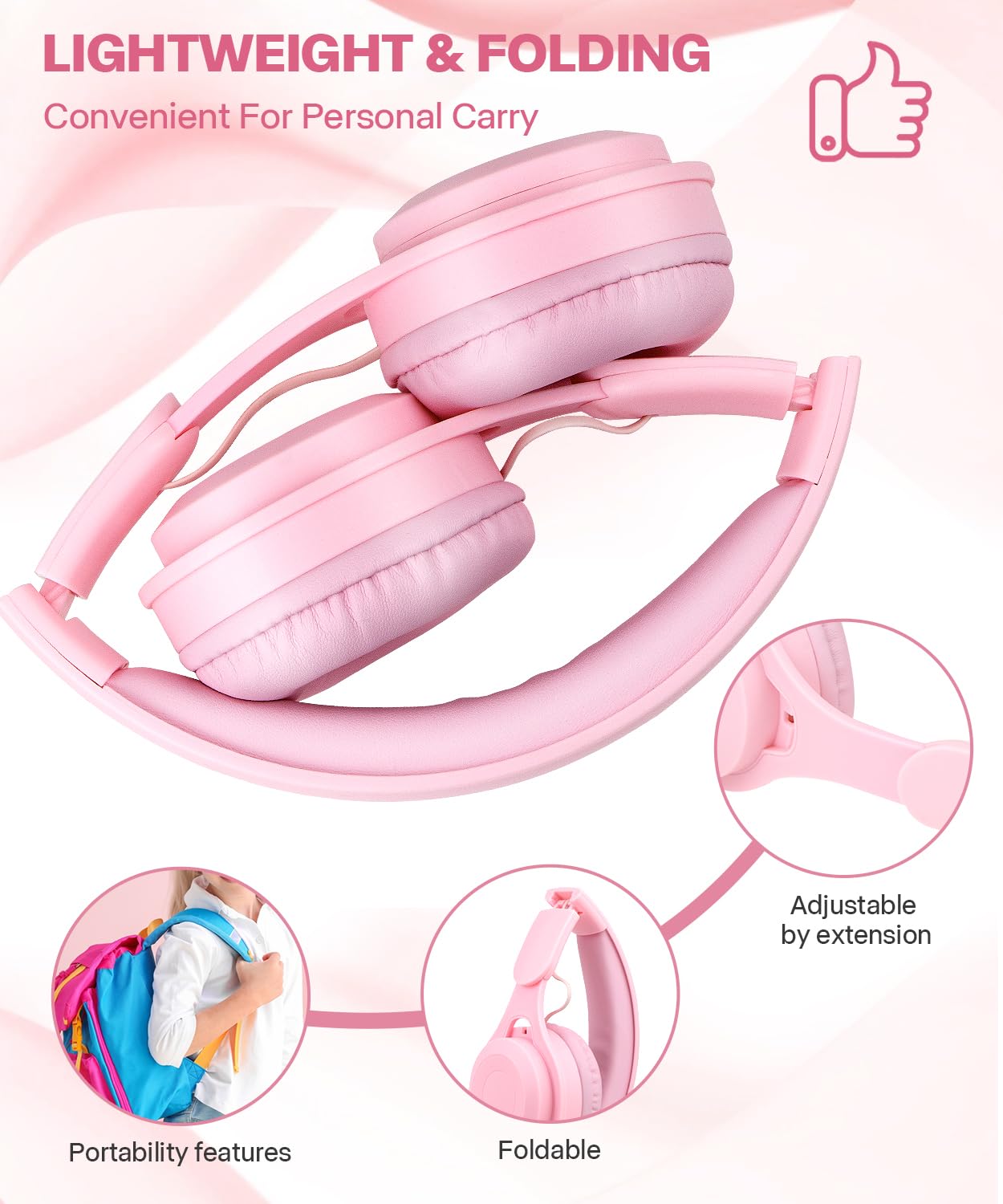 scorking Kids Bluetooth Headphones, Over Ear Children's Wireless Bluetooth 5.3 Headsets, Built-in Mic, Comfortable Wear & HD Sound, Kids Headphones…