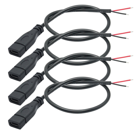 Maixbomr Short USB C to 2 Pin Bare Wire Open End Cable,9inch 25cm 5V/3A USB Type C Female Plug Pigtail Power Wire,for and USB C Equipment Installed or