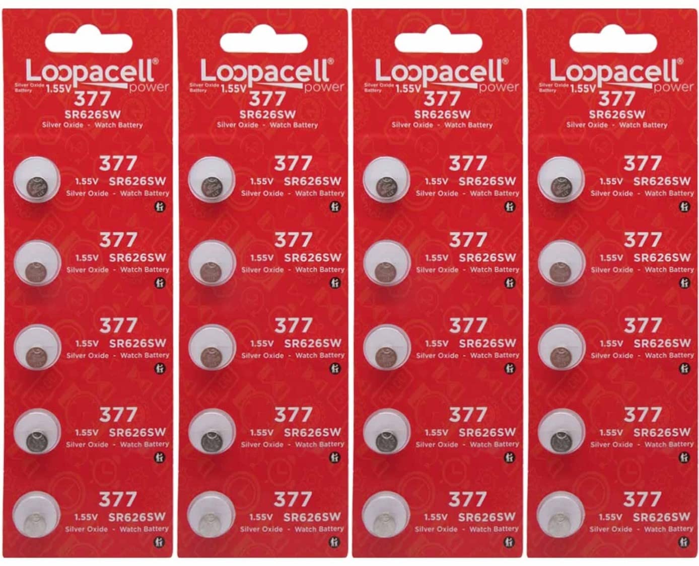 LOOPACELL 20 377 376 Silver Oxide Watch Batteries SR626SW SR626W