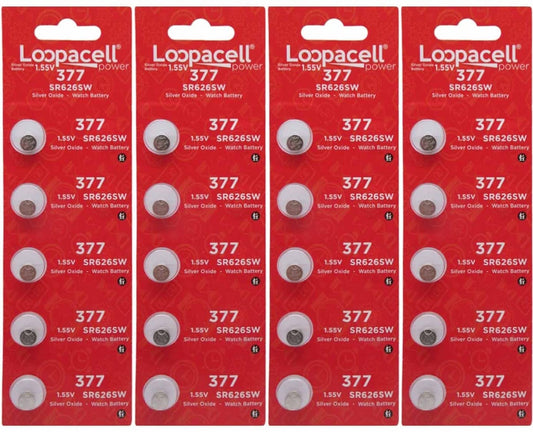 LOOPACELL 20 377 376 Silver Oxide Watch Batteries SR626SW SR626W
