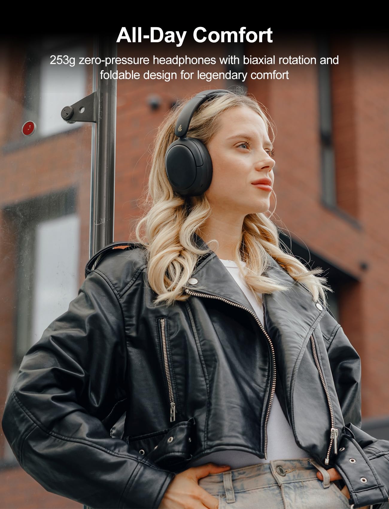 Edifier W800BT Pro -44dB Hybrid Active Noise Cancelling Headphones, Wireless Over Ear Headphones with Bluetooth 5.4, Hi-Res Audio, AI Clear Call
