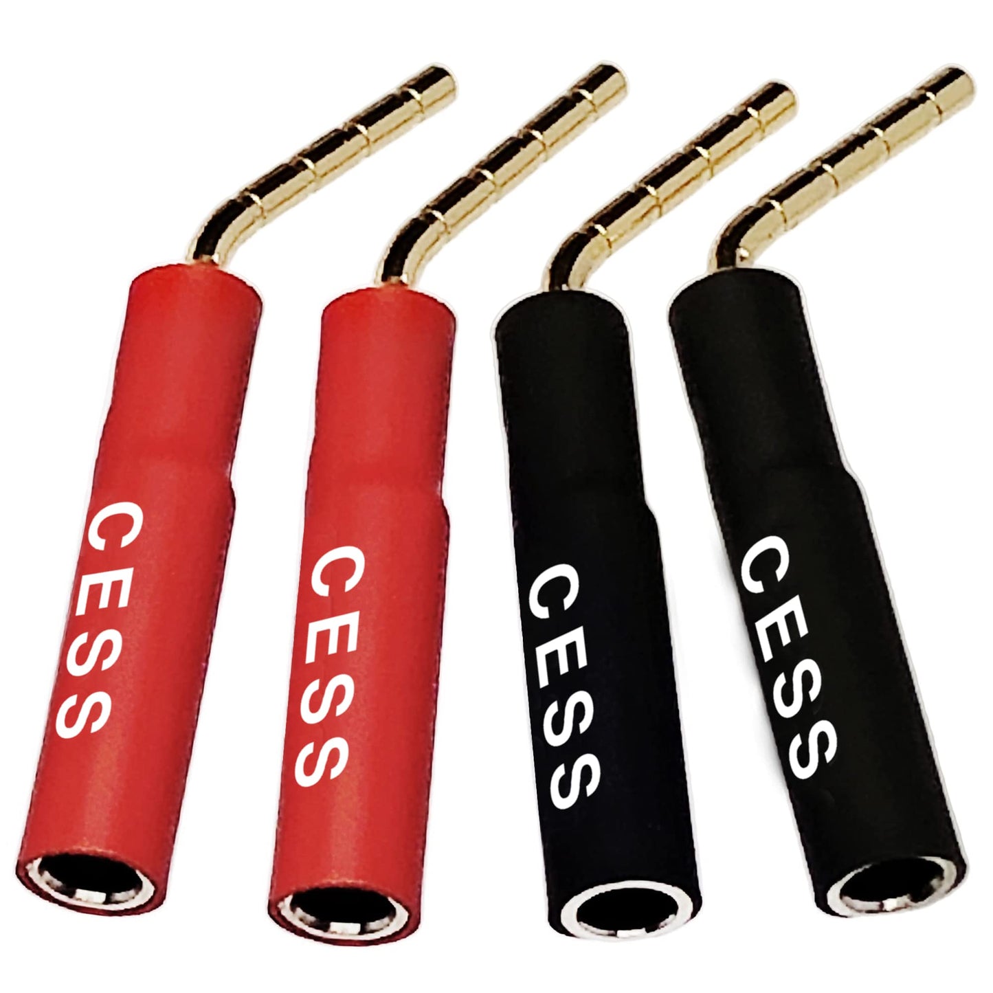 CNCESS 4mm Banana Female Jack to 2mm Bend Pin Banana Plug Adapter, Screw Type Speaker Wire Connector, 4 Pack